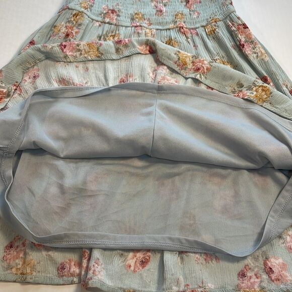 Becool Peasant Babydoll Smocked Mini Dress Puff Sleeves Spring Easter Floral S - Picture 16 of 16